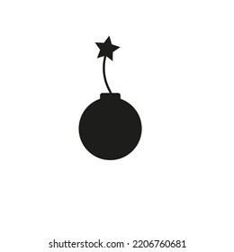 Icono del vector de la bomba en el fondo blanco