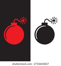 Icono de Vector de bomba, conjunto de iconos de Vector de bomba, Vector de icono de bomba aislado sobre fondo blanco 