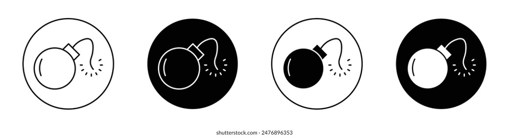 Bomb vector icon symbol in flat style.