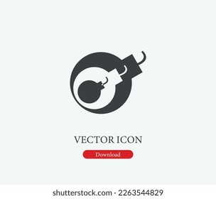 Bomb vector icon. Symbol in Line Art Style for Design, Presentation, Website or Mobile Apps Elements, Logo. Bomb symbol illustration. Pixel vector graphics - Vector