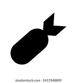 Icono del vector de la bomba. Signo de ilustración de guerra. símbolo de bombardeo. logotipo del ejército.