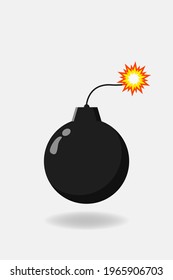 Bomb vector illustration design with burning wick on white background