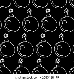 Bomb vector illustration. Doodle icon. Design, print, decor, textile, paper. Trendy flat style. Explosion danger concept.