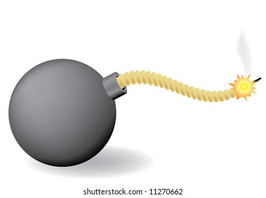 Bomb. Vector illustration. Isolated on white background.