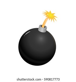 Black Bomb Isolated On White Background Stock Vector (Royalty Free ...