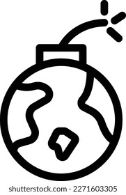 bomb Vector illustration on a transparent background. Premium quality symmbols. Thin line vector icons for concept and graphic design.