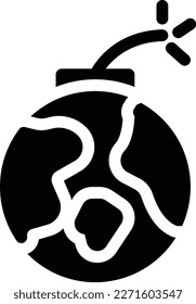 ilustración del vector de la bomba en un fondo transparente. Símbolos de calidad superior. Iconos vectoriales de glifos para diseño de conceptos y gráficos.
