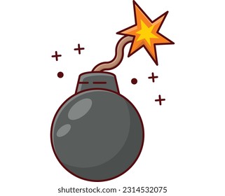 bomb Vector illustration on a transparent background. Premium quality symmbols. Vector line flat icons for concept and graphic design.
