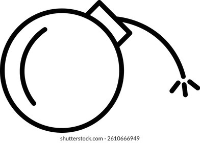 Bomb Vector Line Icon Design