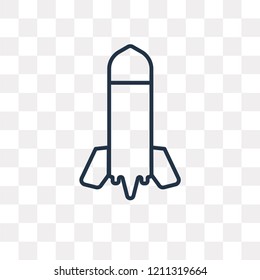 Bomb vector outline icon isolated on transparent background, high quality linear Bomb transparency concept can be used web and mobile