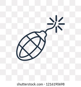 Bomb vector outline icon isolated on transparent background, high quality linear Bomb transparency concept can be used web and mobile