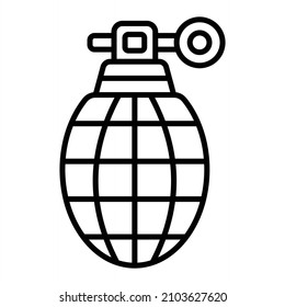 Icono De Contorno Del Vector De Bomba Aislado En Fondo Blanco
