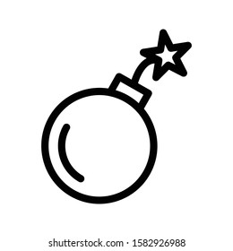 bomb vector thin line   icon 