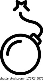 icono de línea delgada vector de bomba 
