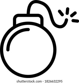 icono de línea delgada vector de bomba 