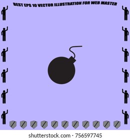Bomb vintage vector icon