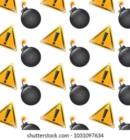 bomb warning alert error sign pattern image