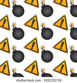 bomb warning alert error sign pattern image