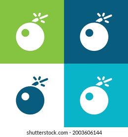 Bomb Warning Flat four color minimal icon set