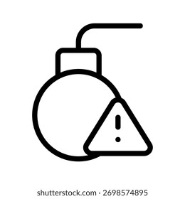 Bombenwarnung Symbol-Set mit Alarm, Gefahr, Bedrohung, Explosion und Notfall-Sicherheitssymbolen in einem sauberen modernen Linie Grafik-Stil