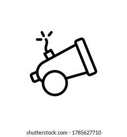 Bomba, icono de arma. Línea simple, contorno de elementos vectoriales de iconos piratas para ui y ux, sitio web o aplicación móvil