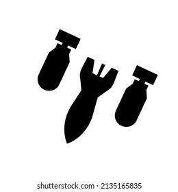 Bomb Weapon Nuke Outline Icon.Atomic air bomb vector symbol isolated on white background.Bombs Dropping Air Raid Icon.Bomb icon vector in trendy flat style isolated on white background.Bombing.Vector.