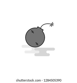 Bomb  Web Icon. Flat Line Filled Gray Icon Vector