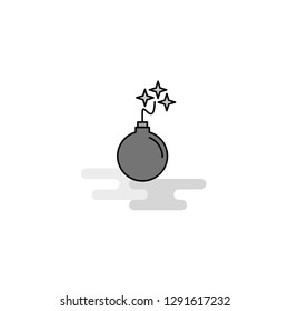 Bomb Web Icon. Flat Line Filled Gray Icon Vector