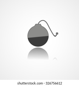 Bomb web icon on white background