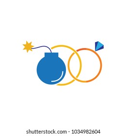 Bomb Wedding Logo Icon Design
