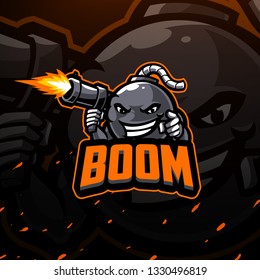 a bomb which was practicing armed with a very good gun - All elements on this template are editable with vector software