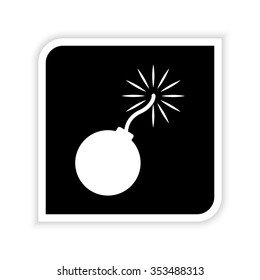bomb -  white vector icon