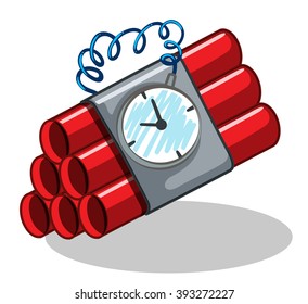 Bomb wrapped with timer illustration