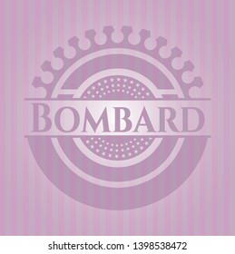 Bombard pink emblem. Retro. Vector Illustration. Detailed.