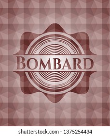 Bombard red geometric pattern emblem. Seamless.