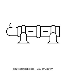 bombard weapon line icon vector. bombard weapon sign. isolated contour symbol black illustration