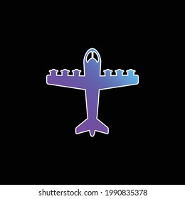Icono de vector de gradiente azul de bombardeo
