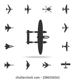 bombardment lockheed plane icon. Detailed set of army plane icons. Premium graphic design. One of the collection icons for websites, web design, mobile app on white background