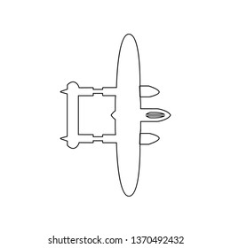 bombardment lockheed plane icon. Element of Army plane for mobile concept and web apps icon. Outline, thin line icon for website design and development, app development