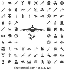 bombardment. vector. Set of weapon icons