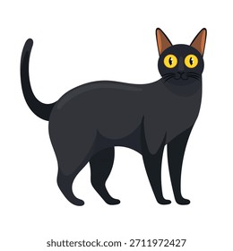 Bombay-Katze. Flache Vektorgrafik mit isoliertem Hintergrund.