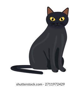Bombay-Katze. Flache Vektorgrafik mit isoliertem Hintergrund.