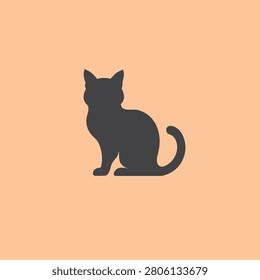 Bombay cat icon vector art silhouette illustration.