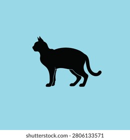 Bombay cat logo design vector art silhouette illustration.