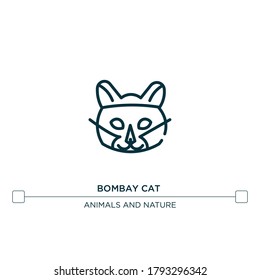 Bombay Katze Vektorsymbol. Einfache Elementgrafik. Bombay Katze Umriss Symbol aus Katzenrassen Konzept. Kann für Web und Mobile verwendet werden
