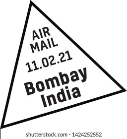 BOMBAY, INDIA mail delivery stamp