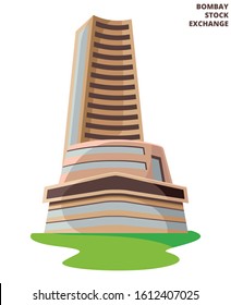 Bombay Stock Exchange , BSE Building, Mumbai India Vector Illustration