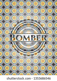 Bomber arabic style emblem. Arabesque decoration.
