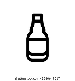 Bomber beer bottle. Editable stroke vector icon.