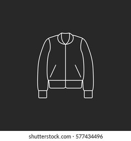 Bomber College Jacket Symbol Simple Line Stock Vector (Royalty Free ...